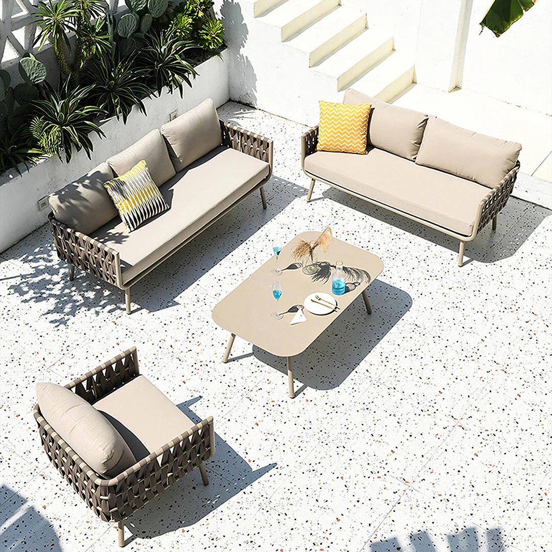Kenneth Outdoor Sofa Set (Armchair x 2 + Sofa + Coffee Table) - Image 7