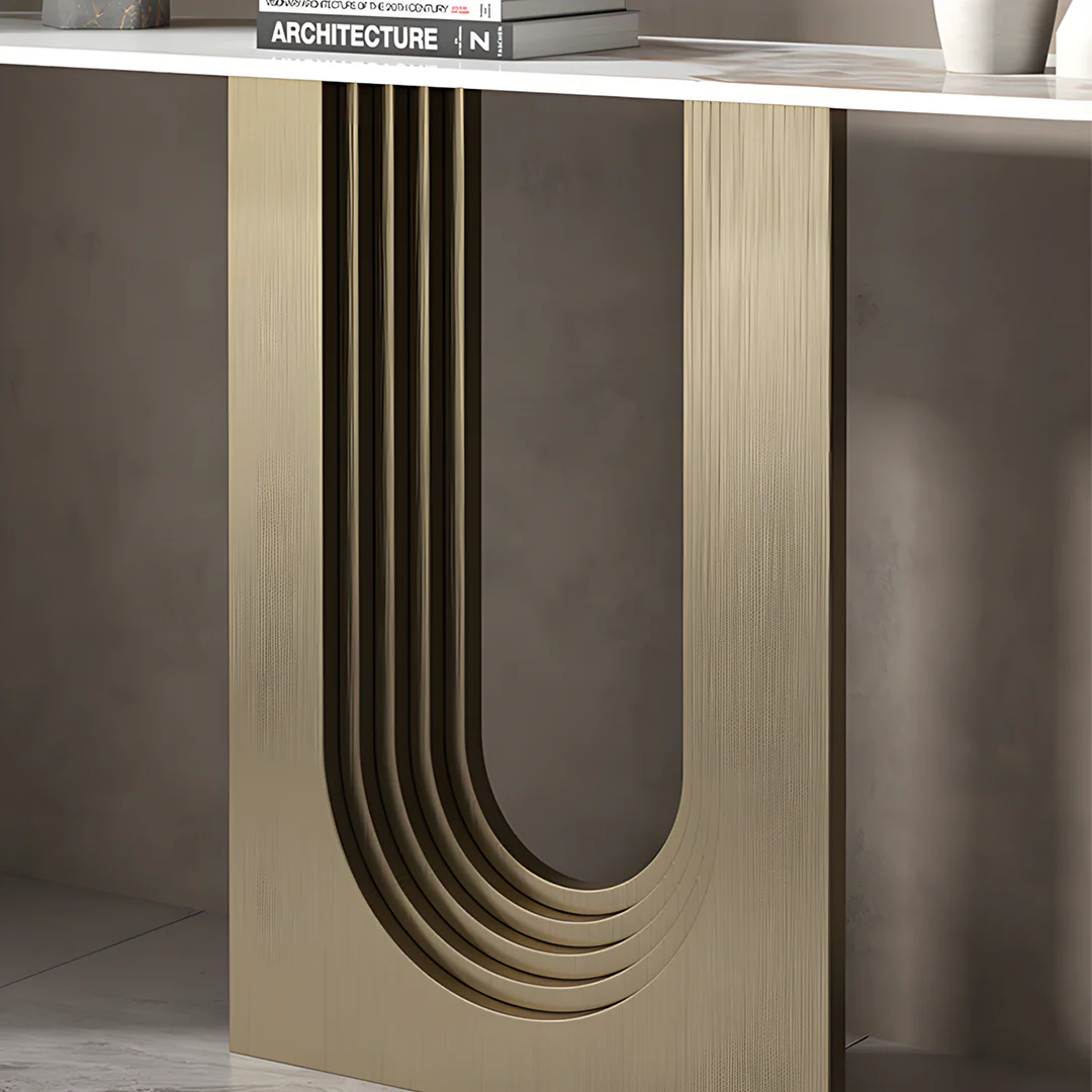 Khoisan Console Table For Hallways, Black & Gold - Image 4