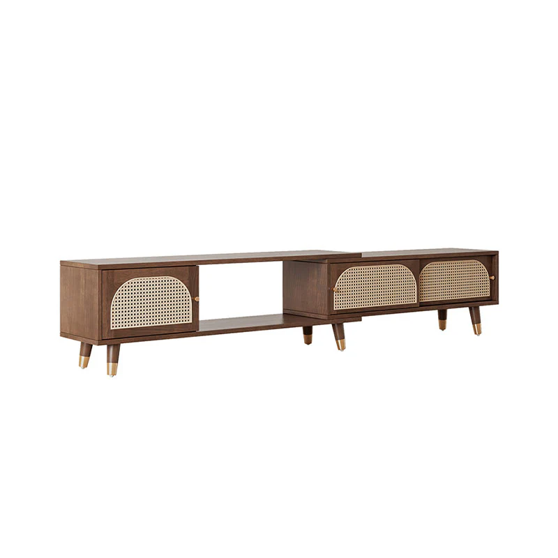 Kirsten Rattan TV Stand, Rubber Wood - Image 2