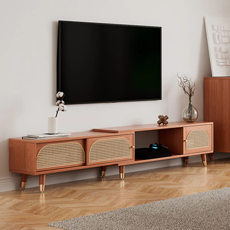 Kirsten Rattan TV Stand, Rubber Wood - Image 3
