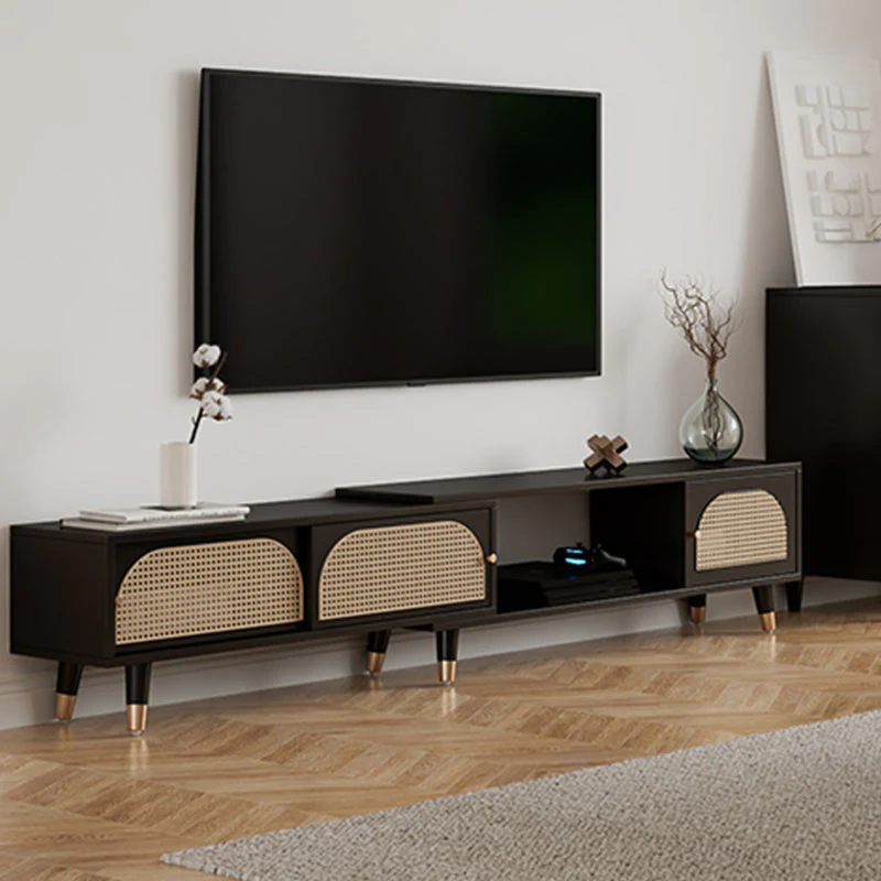 Kirsten Rattan TV Stand, Rubber Wood - Image 4