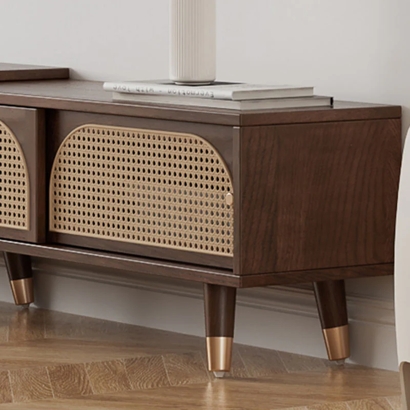 Kirsten Rattan TV Stand, Rubber Wood - Image 5