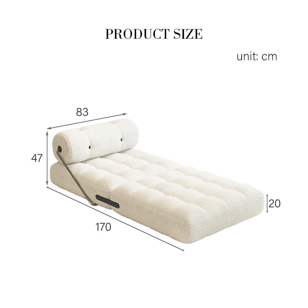 Kumar Single Seater Sofa Bed, Boucle - Image 12