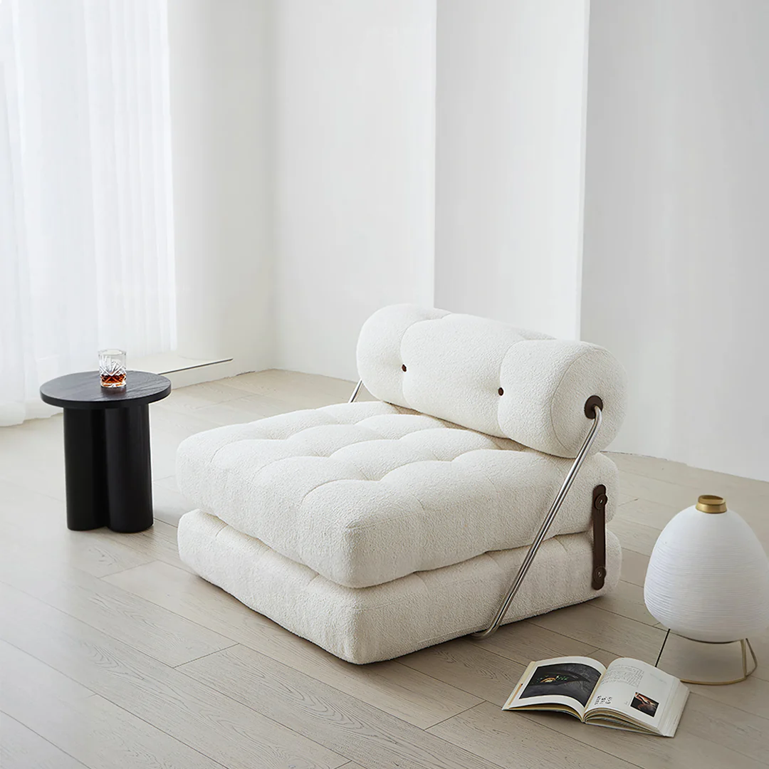 Kumar Single Seater Sofa Bed, Boucle - Image 2