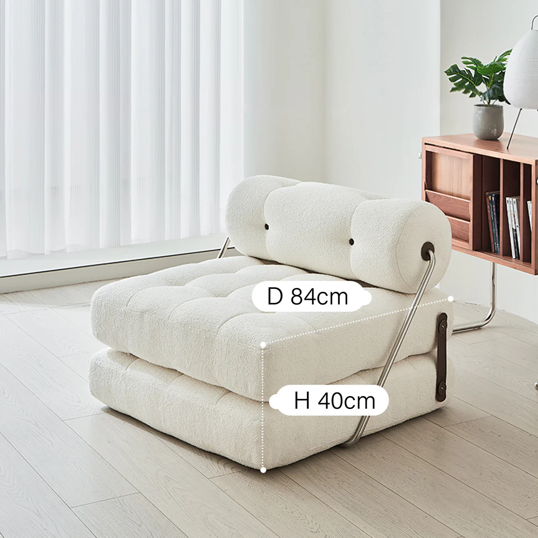 Kumar Single Seater Sofa Bed, Boucle - Image 3