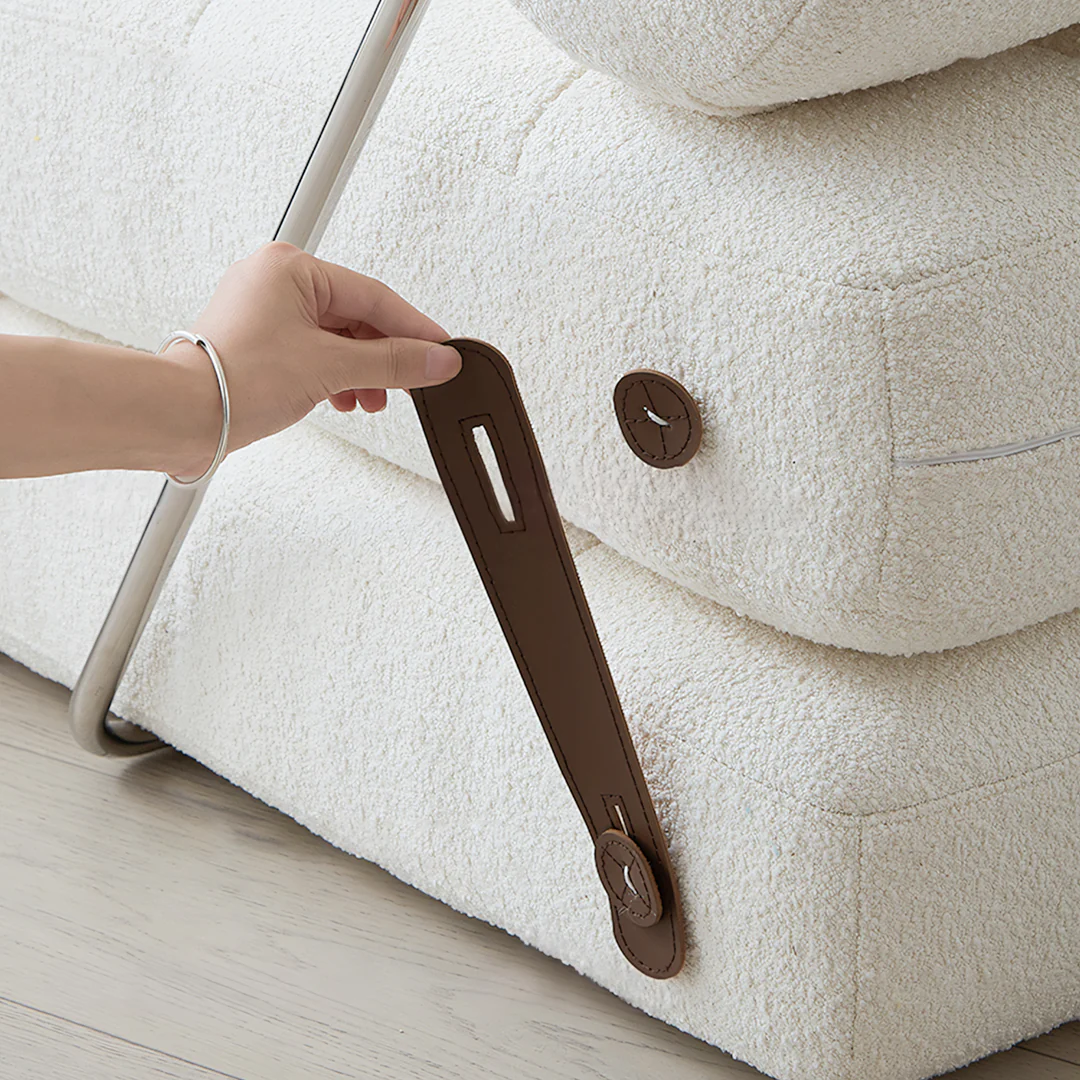 Kumar Single Seater Sofa Bed, Boucle - Image 6
