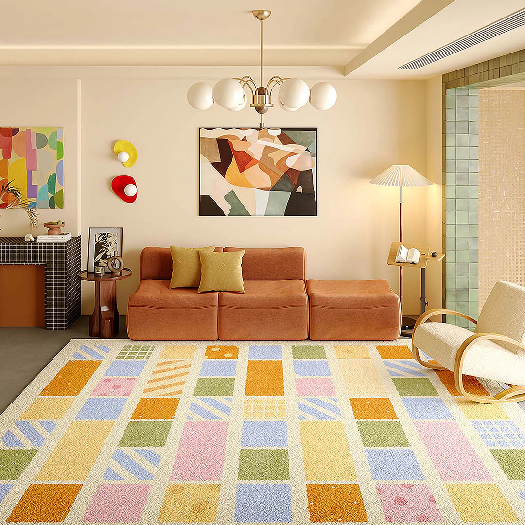 Lacey Grid Patchwork Rug - Image 2