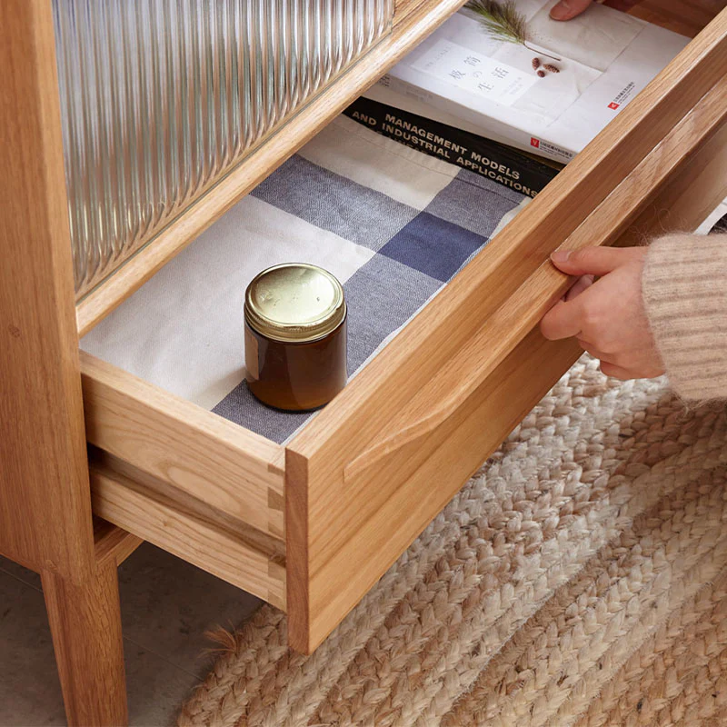 Laura Sideboard with Glass Door and Drawer, Oak - Image 4