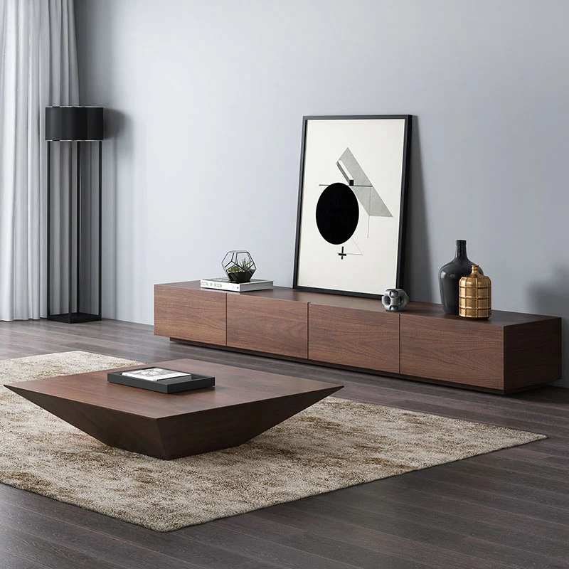Lavone Coffee Table With TV Stand Set, Walnut - Image 4