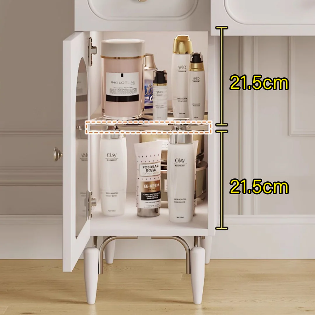 Layla Slimline Dressing Table, Small Dressing Table, Cream - Image 6