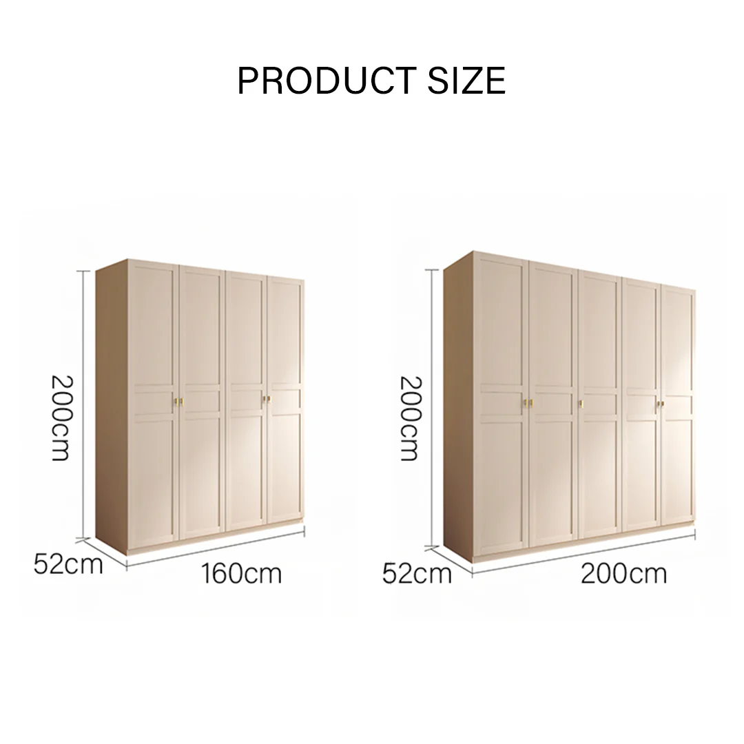 Leclerc Tall Wooden Wardrobe, Cream 160 x 52 x 240cm, Clearance - Image 11