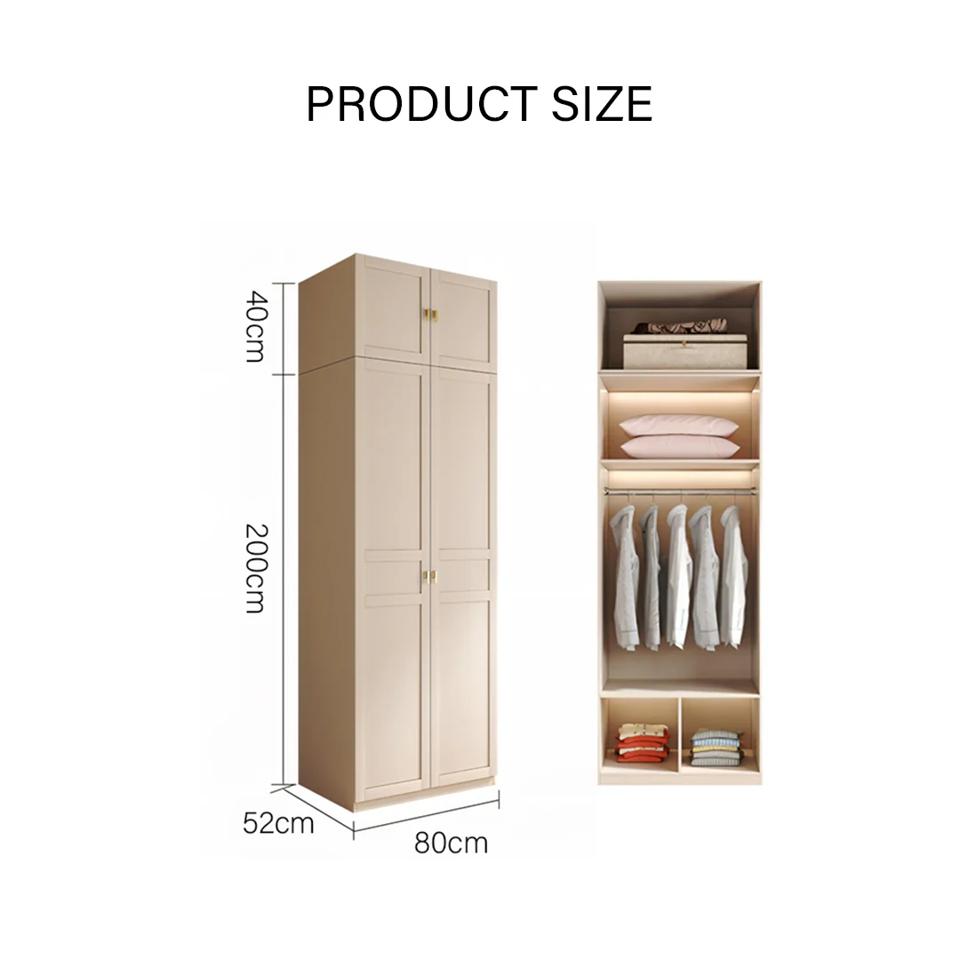 Leclerc Tall Wooden Wardrobe, Cream 160 x 52 x 240cm, Clearance - Image 12