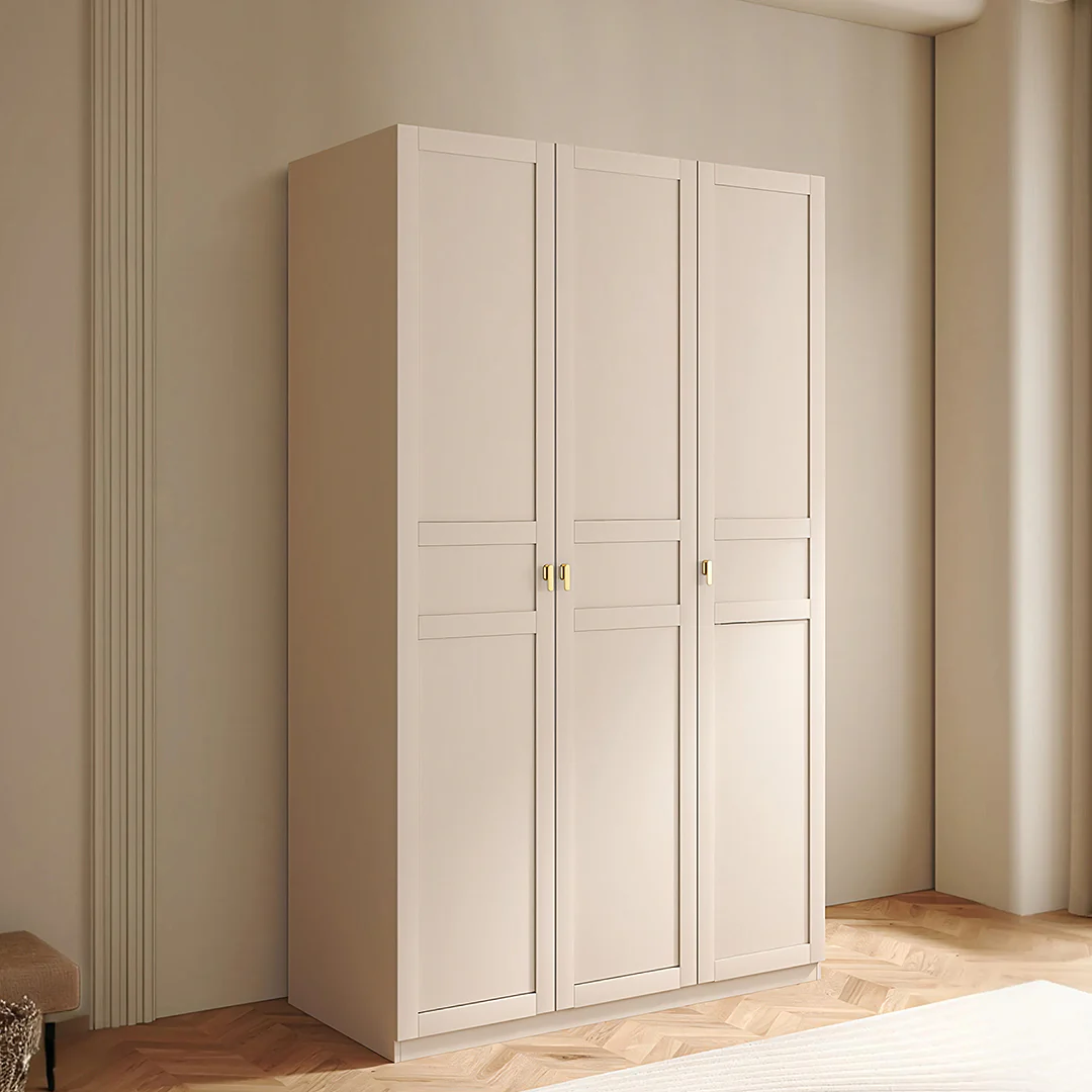 Leclerc Tall Wooden Wardrobe, Cream 160 x 52 x 240cm, Clearance - Image 3