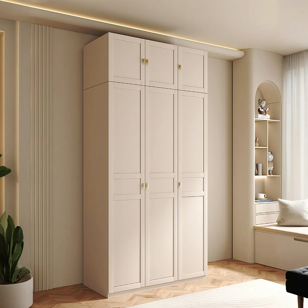 Leclerc Tall Wooden Wardrobe, Cream 160 x 52 x 240cm, Clearance - Image 4