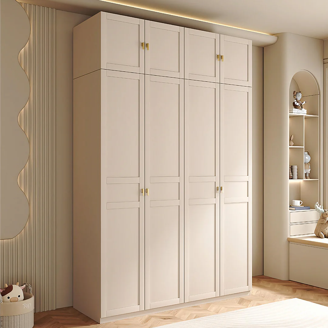 Leclerc Tall Wooden Wardrobe, Cream 160 x 52 x 240cm, Clearance - Image 5