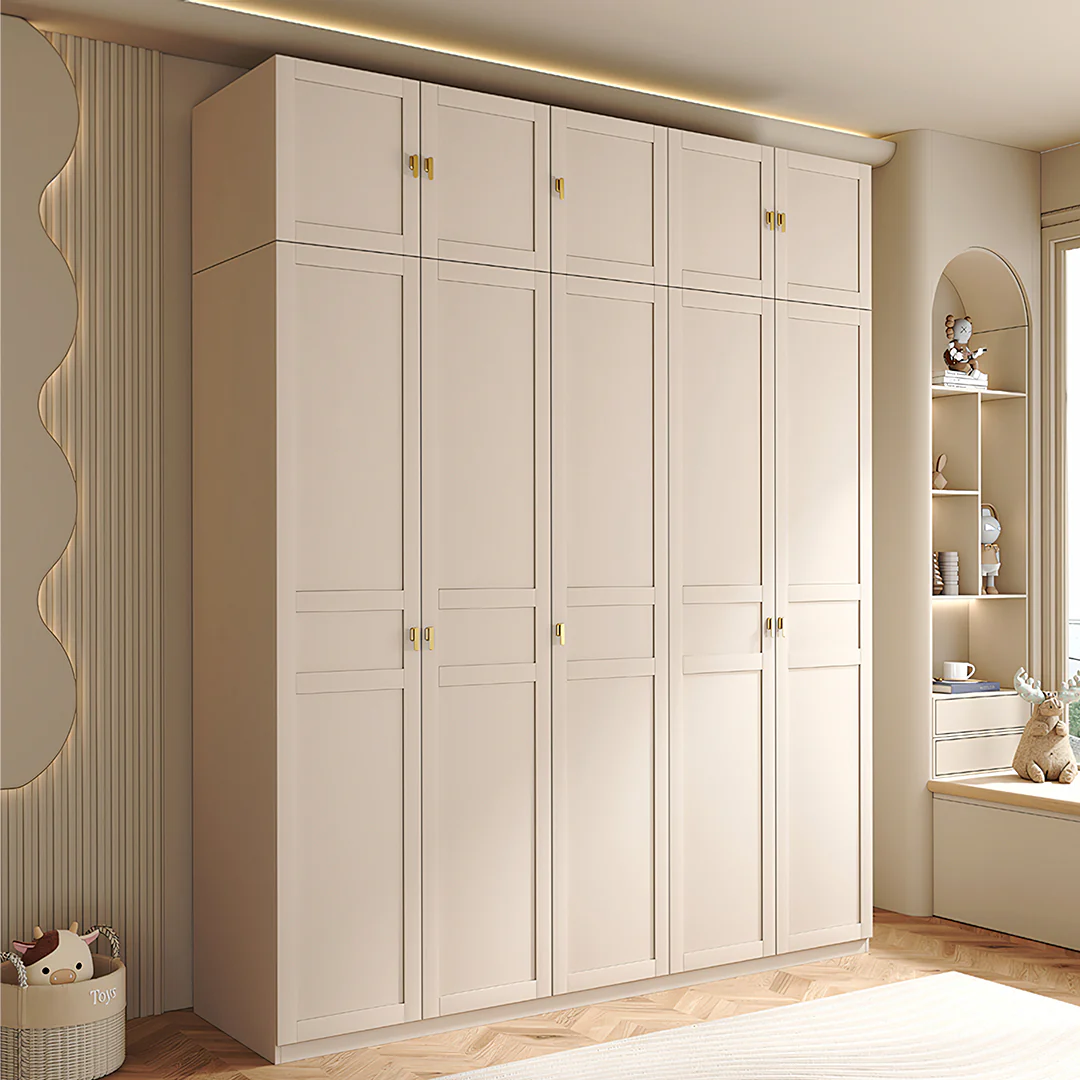 Leclerc Tall Wooden Wardrobe, Cream 160 x 52 x 240cm, Clearance - Image 7