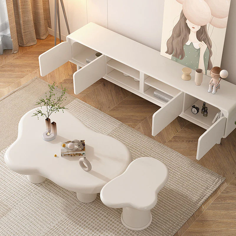 Leilani Stylish TV Stand, Cream - Image 3