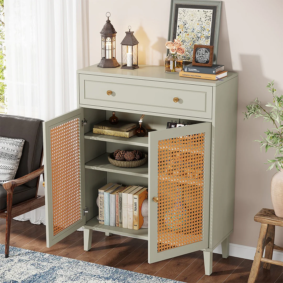 Lena Wooden Sideboard, Storage Cabinet With Drawer - Image 3
