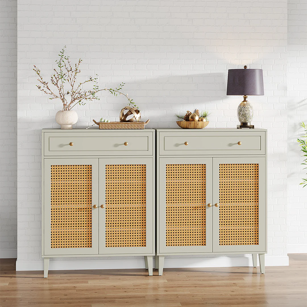 Lena Wooden Sideboard, Storage Cabinet With Drawer - Image 4