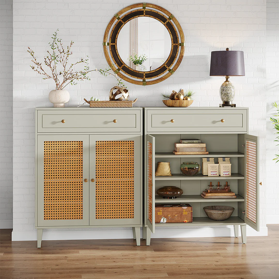 Lena Wooden Sideboard, Storage Cabinet With Drawer - Image 5