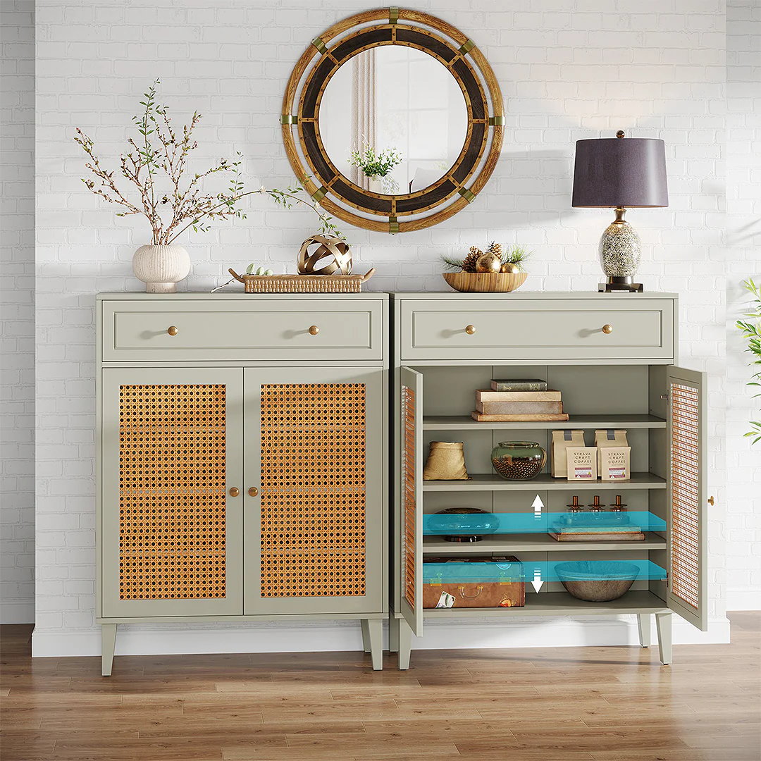 Lena Wooden Sideboard, Storage Cabinet With Drawer - Image 6
