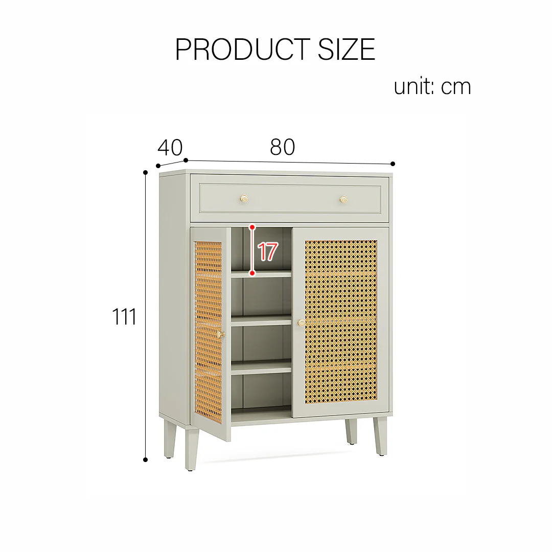 Lena Wooden Sideboard, Storage Cabinet With Drawer - Image 8