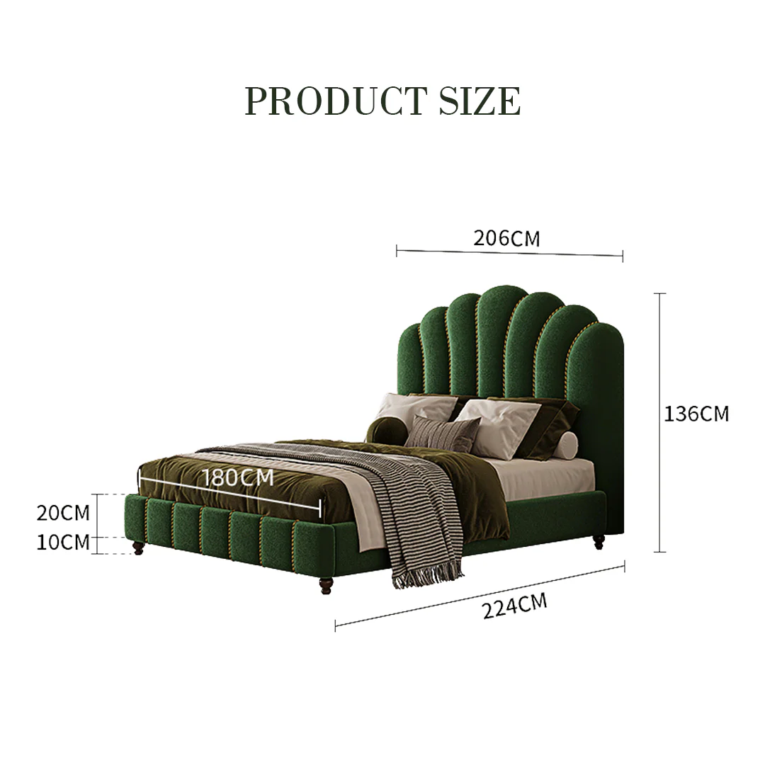 Leocadia King Size Bed, Super King Size Bed, Velvet - Image 7