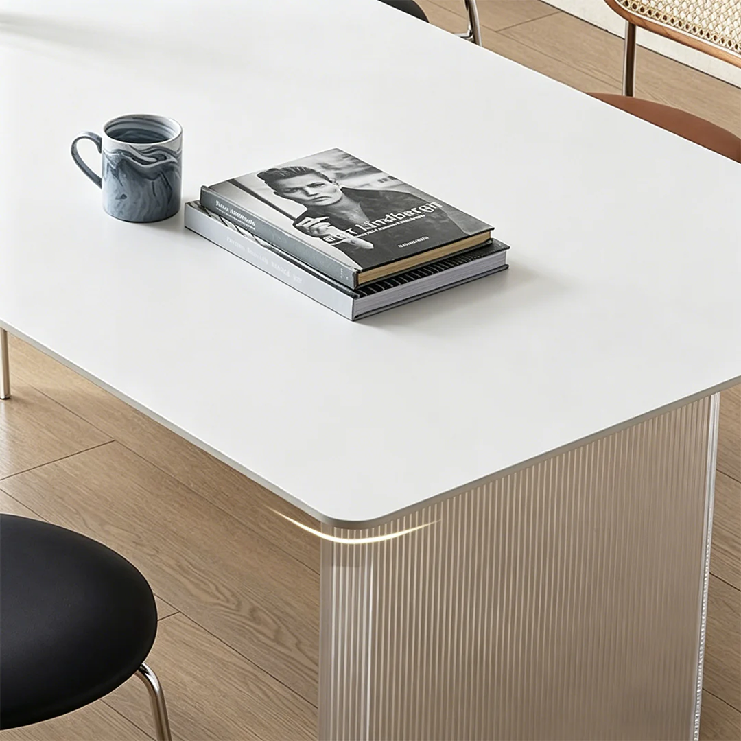 Leonie White Dining Table, Acrylic - Image 3