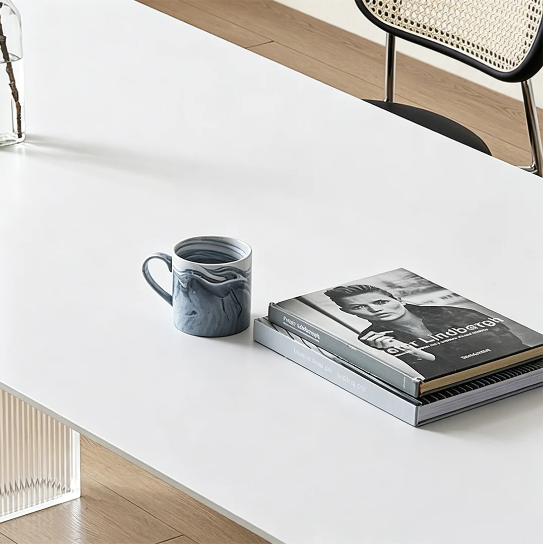 Leonie White Dining Table, Acrylic - Image 4