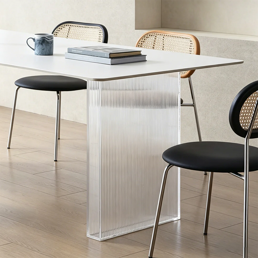 Leonie White Dining Table, Acrylic - Image 6