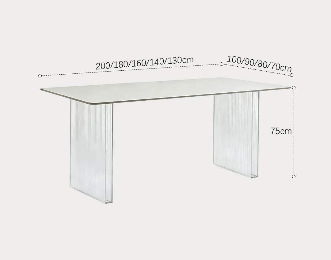 Leonie White Dining Table, Acrylic - Image 8