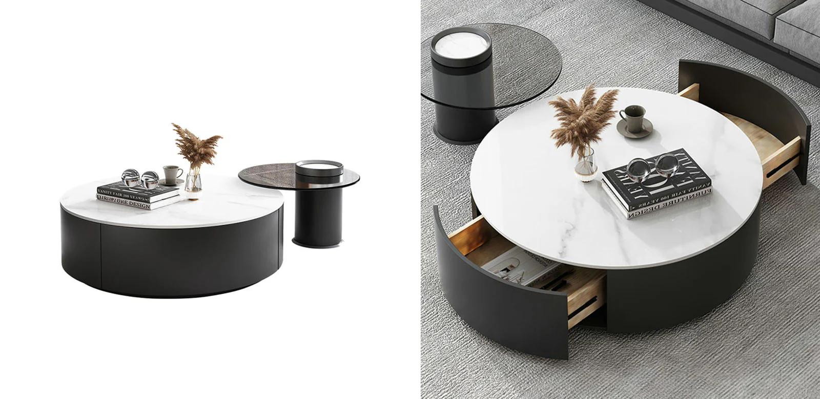 Lionel Round Nesting Coffee Table Set - Image 5