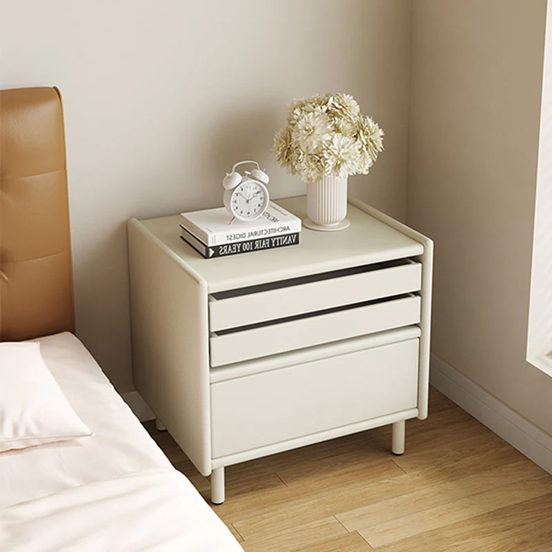 Luna Bedside Table Storage, Cream - Image 4