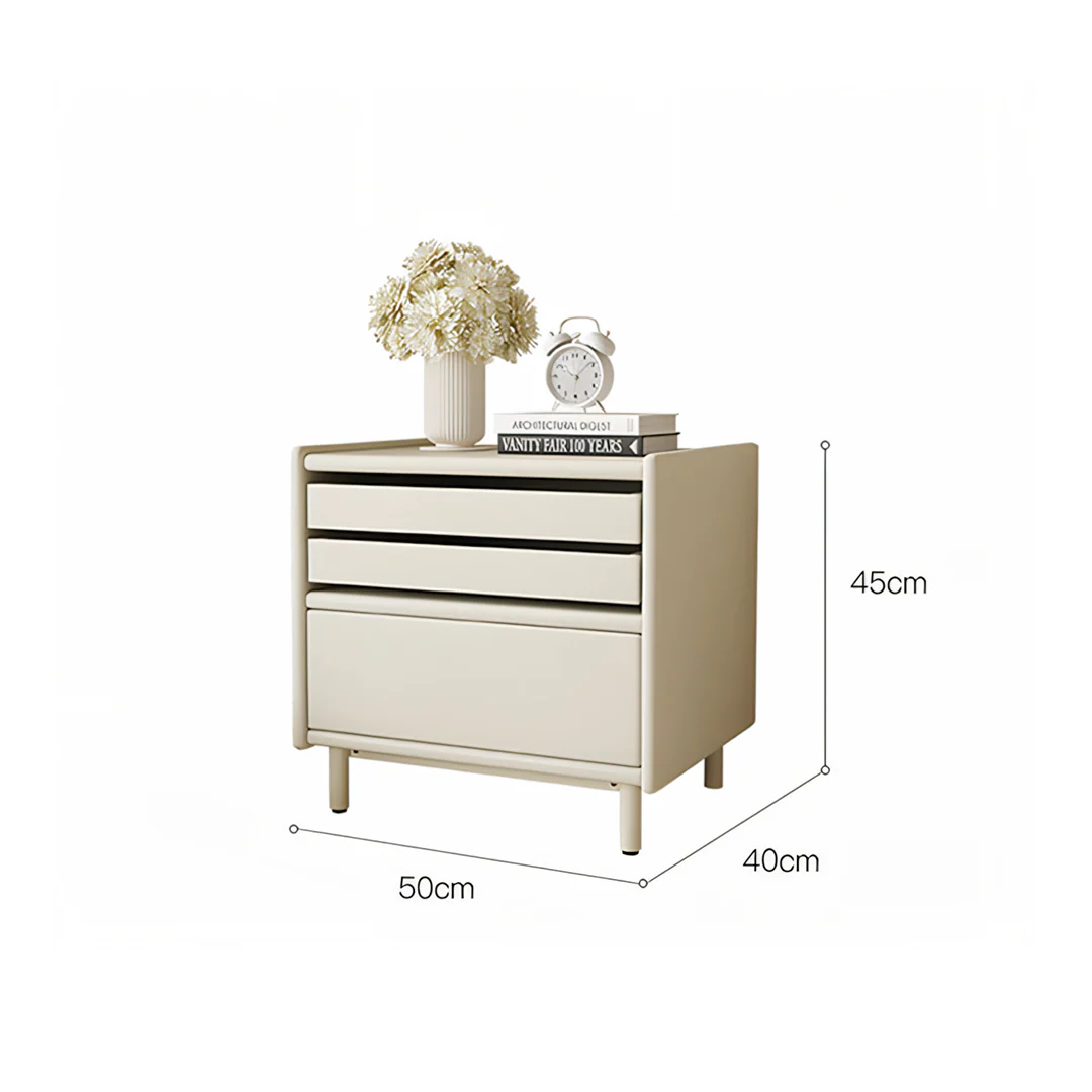 Luna Bedside Table Storage, Cream - Image 6