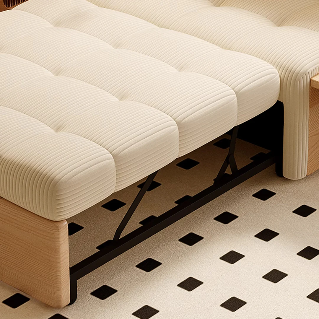 Makhmud Single Seater Sofa Bed With Foldable Side Table & Phone Holder, Corduroy - Image 10