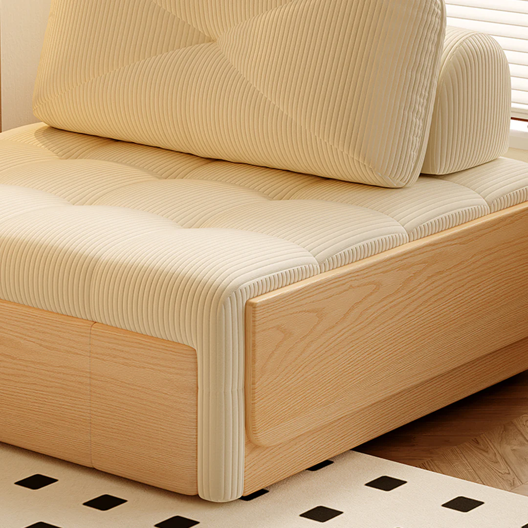 Makhmud Single Seater Sofa Bed With Foldable Side Table & Phone Holder, Corduroy - Image 9