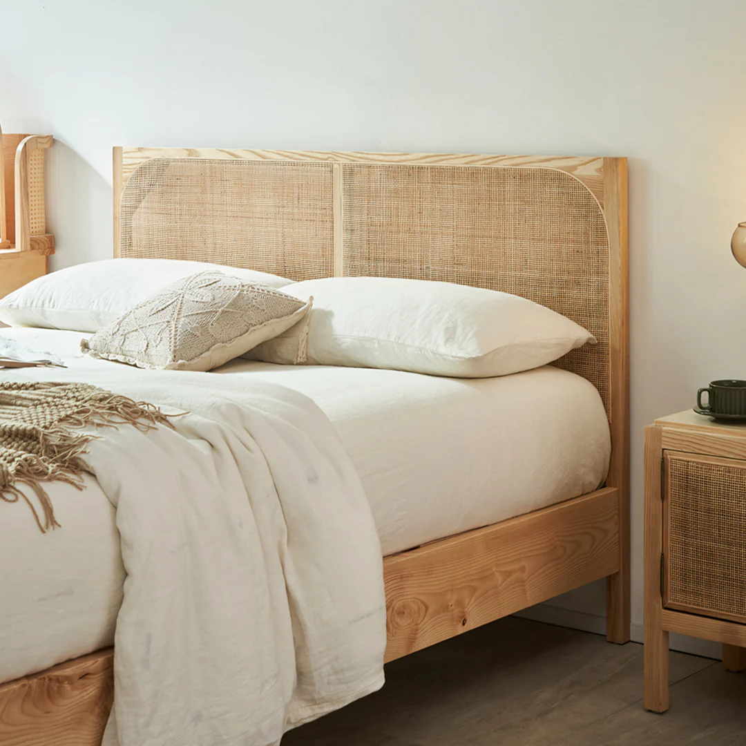 Mason King Size Bed, Superking Size Bed, Rattan & Solid Wood, Oak - Image 4