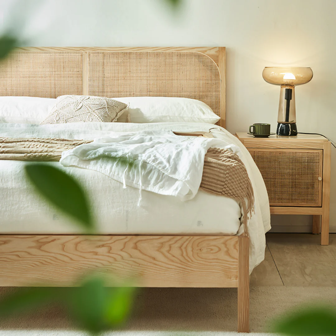Mason King Size Bed, Superking Size Bed, Rattan & Solid Wood, Oak - Image 6