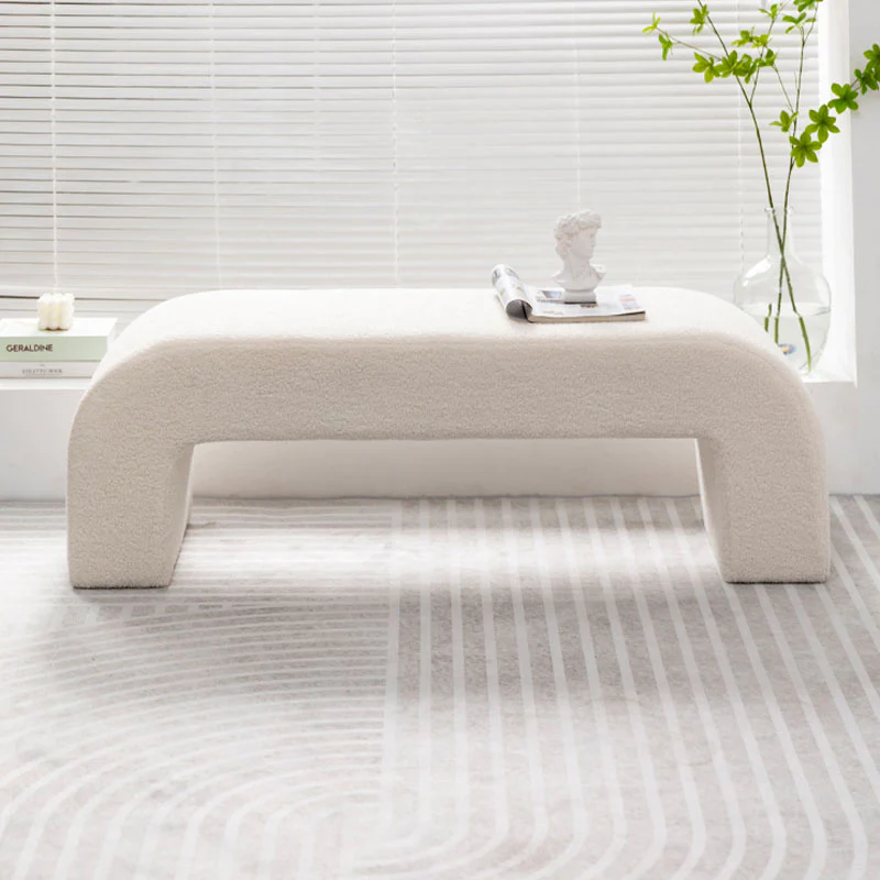 Maxine Boucle Bench, White Boucle - Image 4
