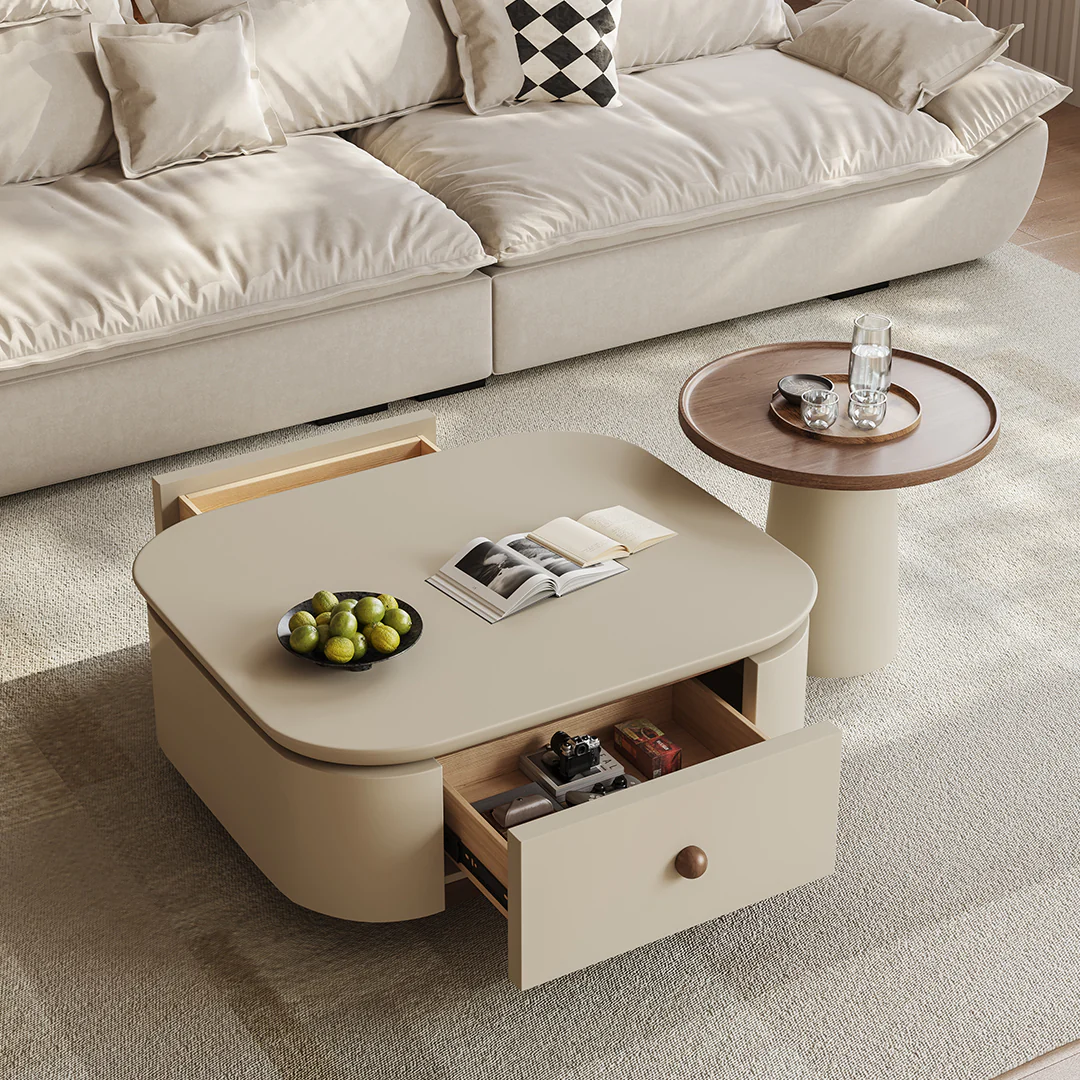 Meer Rectangle Coffee Table Set With Storage - Image 4