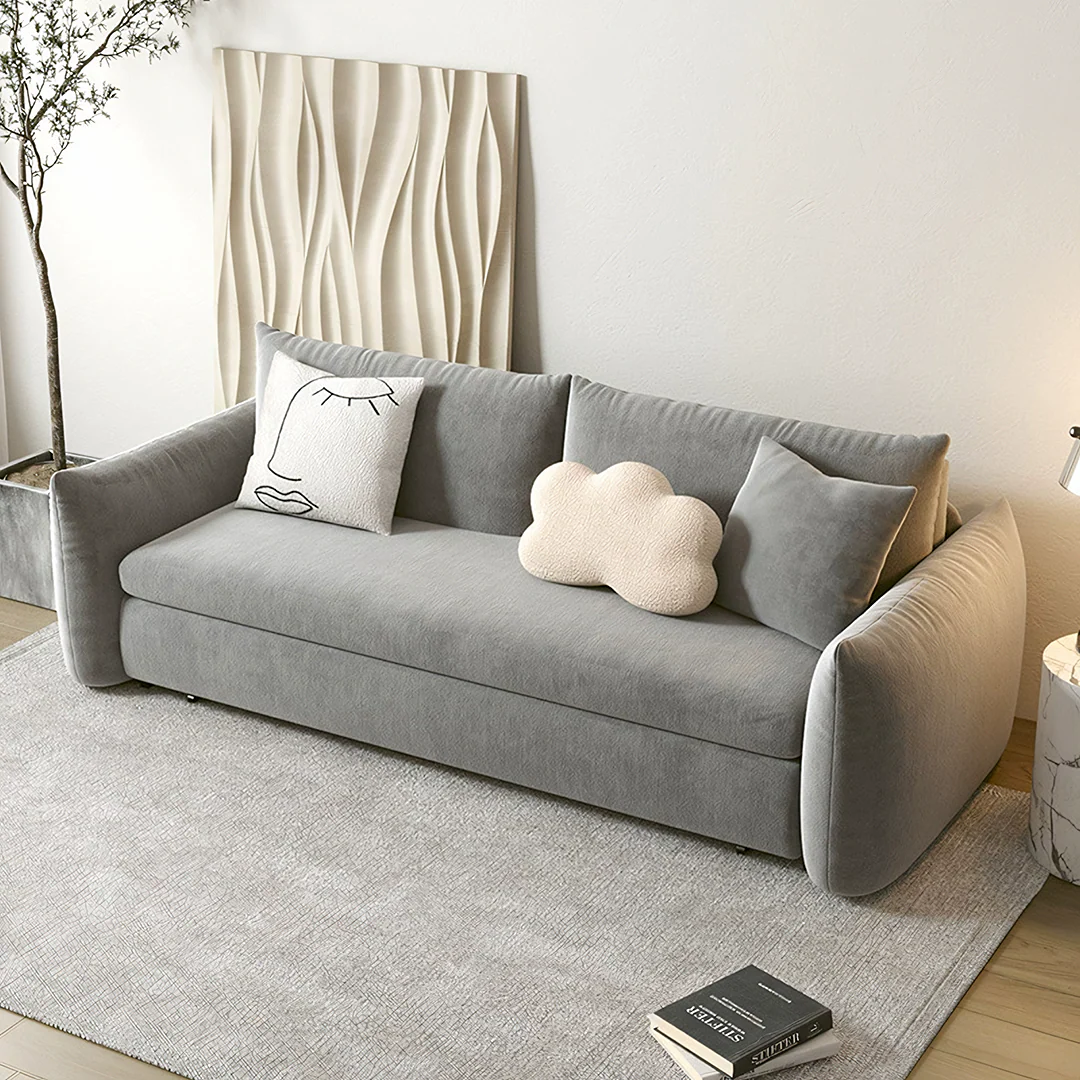 Meera Two Seater Sofa Bed with Storage, Suede - Image 10