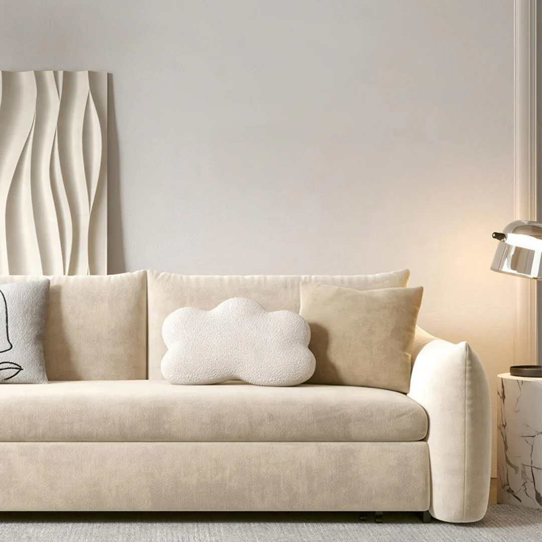 Meera Two Seater Sofa Bed with Storage, Suede - Image 5
