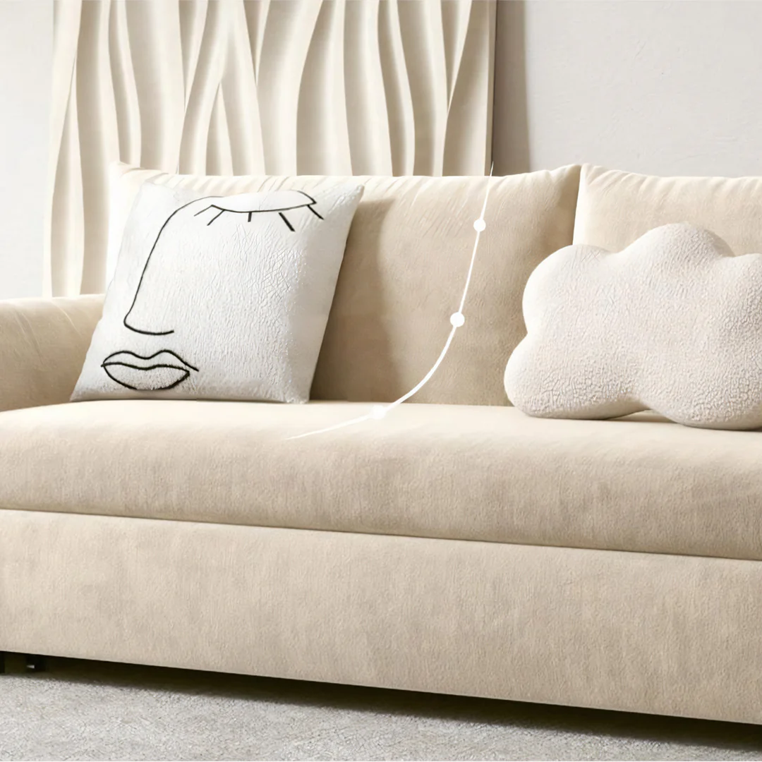 Meera Two Seater Sofa Bed with Storage, Suede - Image 6