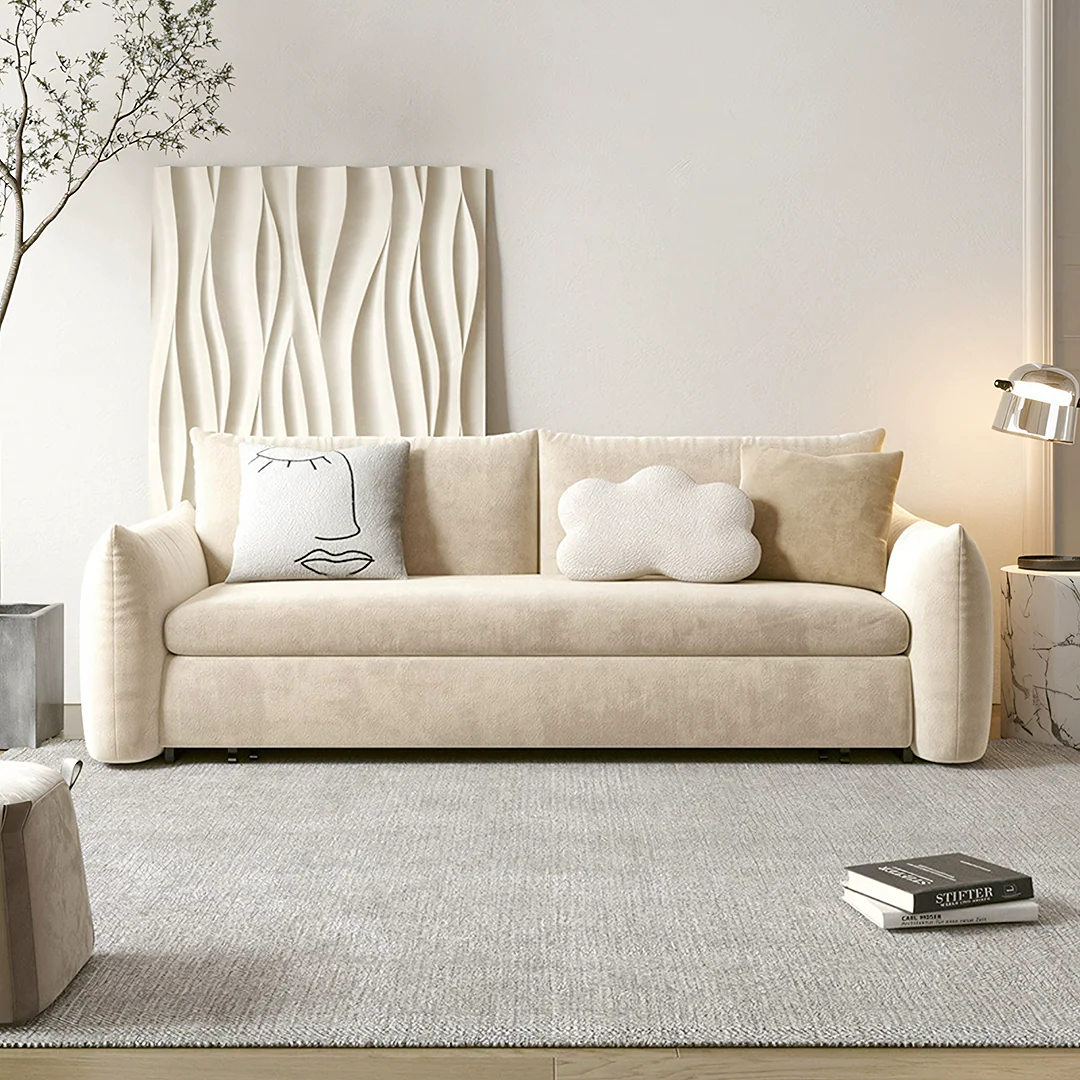 Meera Two Seater Sofa Bed with Storage, Suede - Image 7