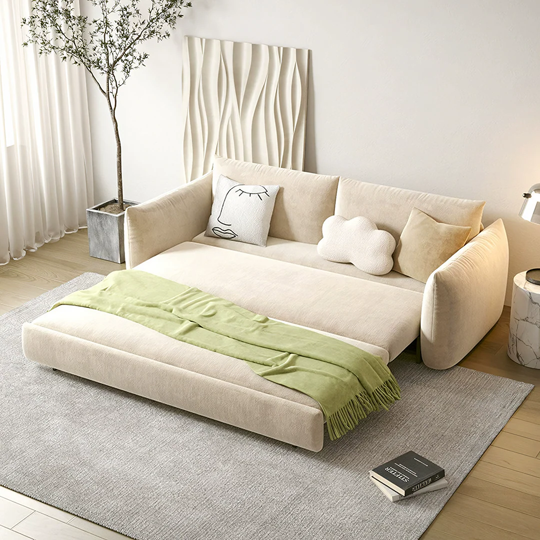 Meera Two Seater Sofa Bed with Storage, Suede - Image 8