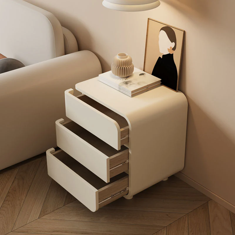 Meg Bedside Table, Cream - Image 2