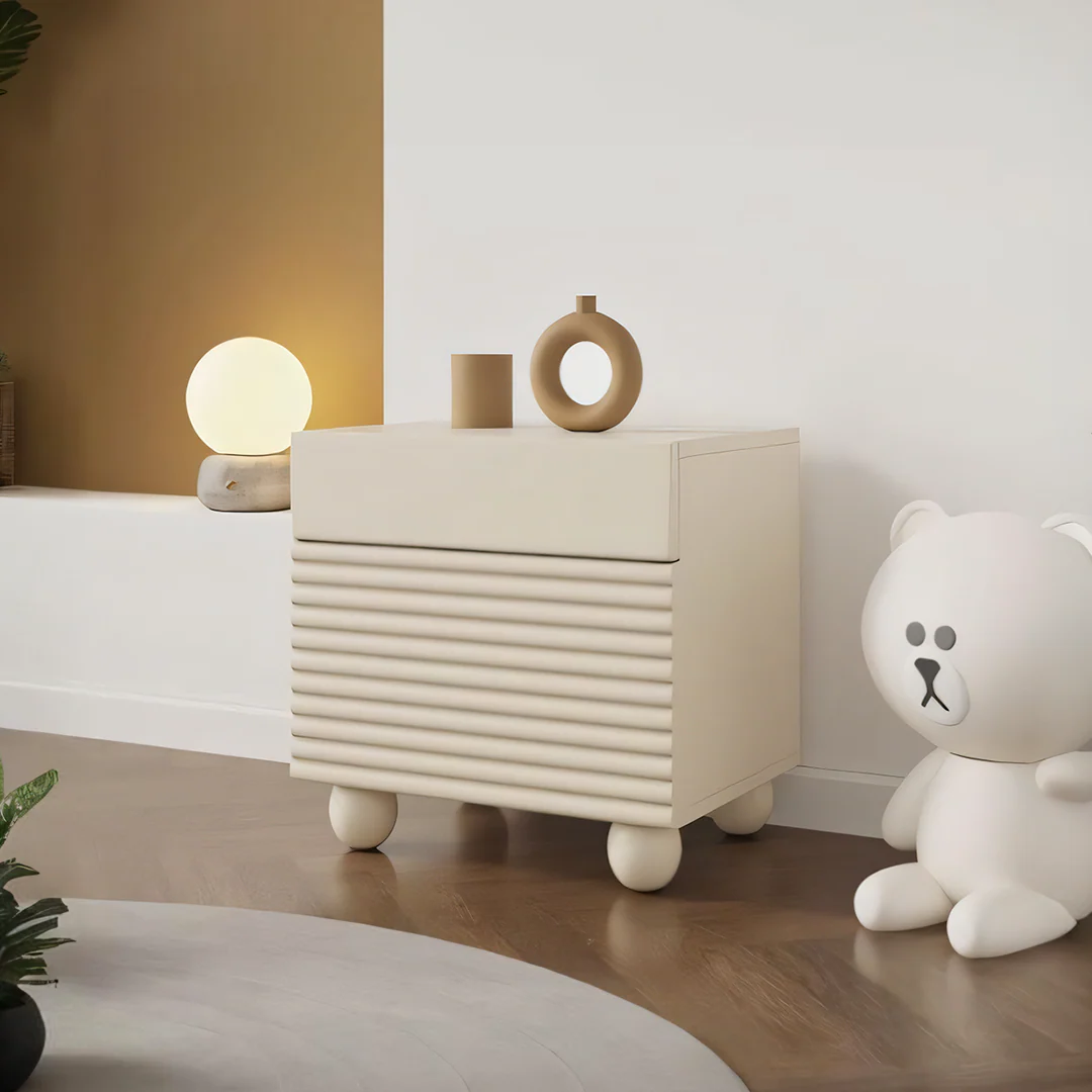 Minnie Bedside Table, Cream - Image 2