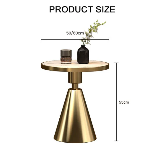 Modern Side Table, Black/ Gold - Image 7