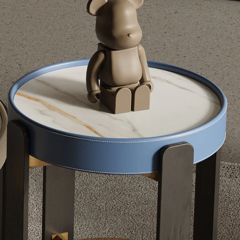 Moira Side Table, Sintered Stone & Rubber Wood - Image 3