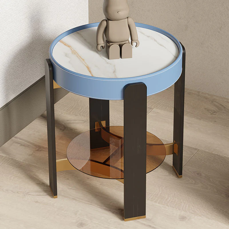 Moira Side Table, Sintered Stone & Rubber Wood - Image 4